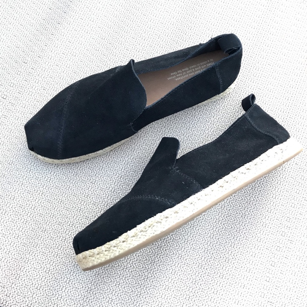 Toms Black Suede Shoes